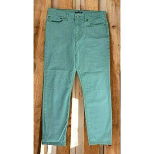 Lucky Brand Mens Green Slim Straight 5-Pocket Chinos 34x31 Inseam is 31"